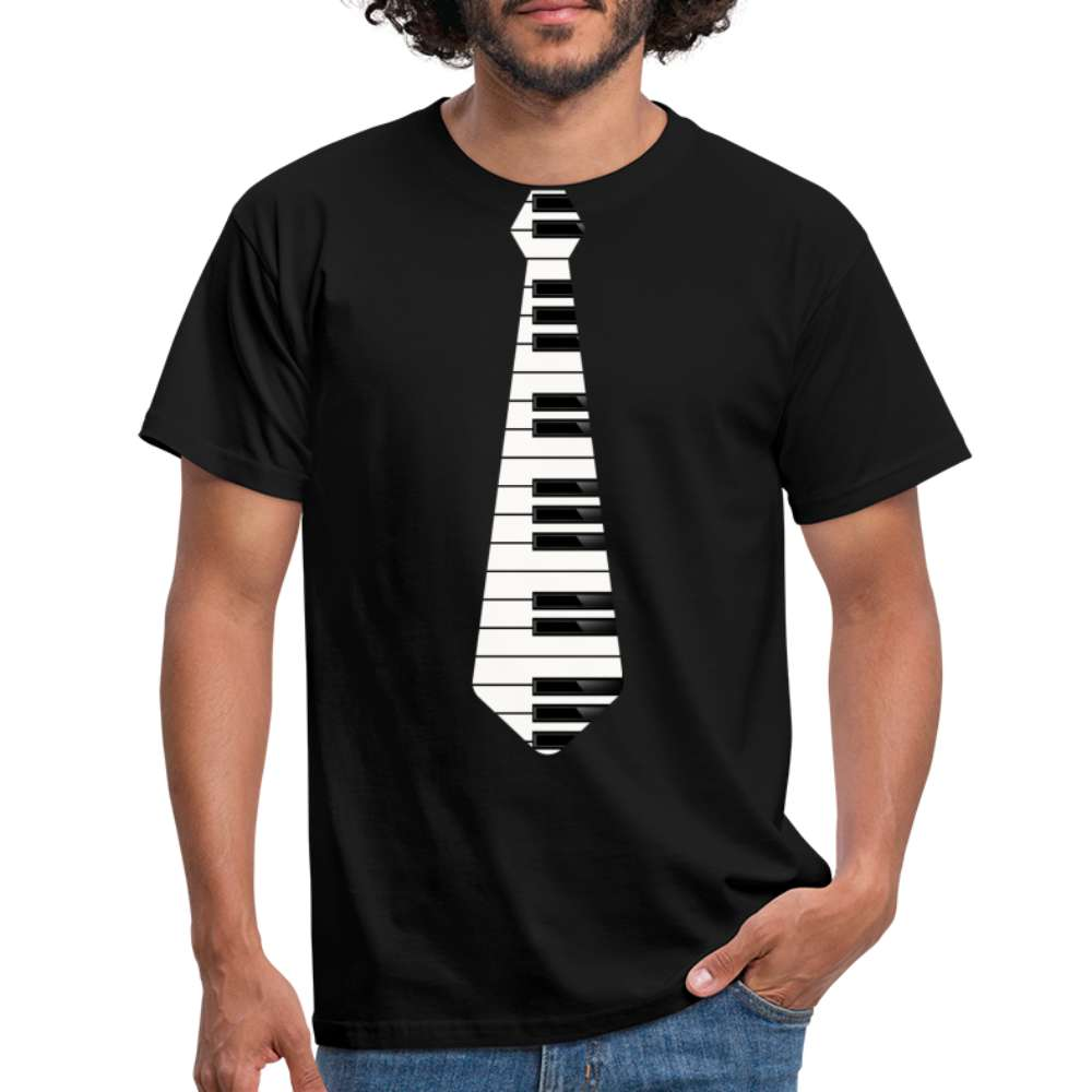 Piano Klavier Spieler Shirt Piano Krawatte Lustiges T-Shirt - Schwarz