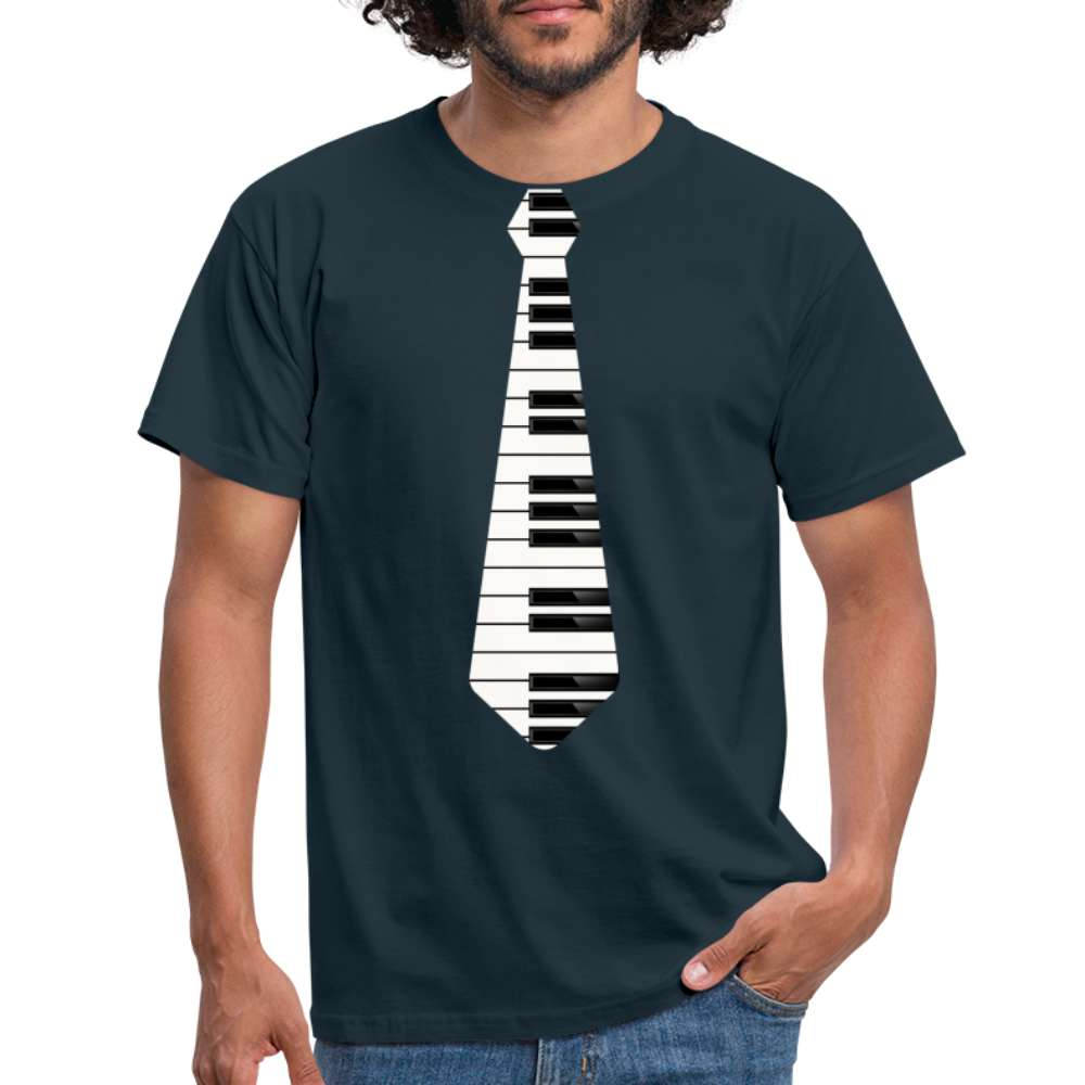 Piano Klavier Spieler Shirt Piano Krawatte Lustiges T-Shirt - Navy