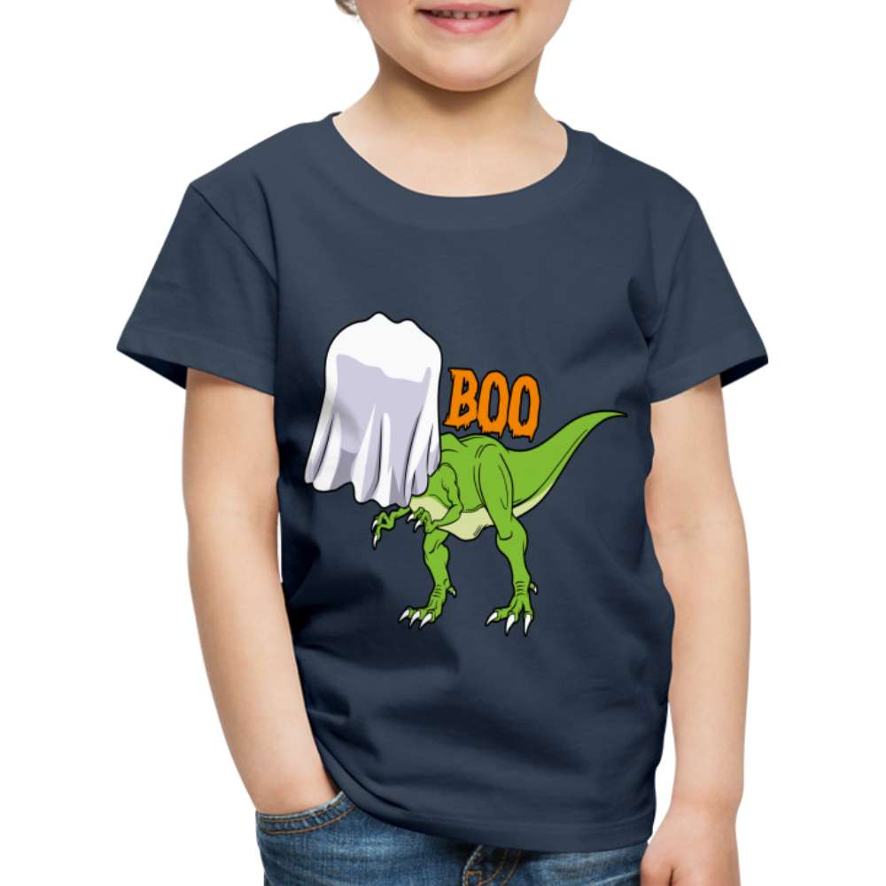 Halloween Kostüm Shirt T-Rex Gespenst Lustiges Kinder Premium T-Shirt - Navy