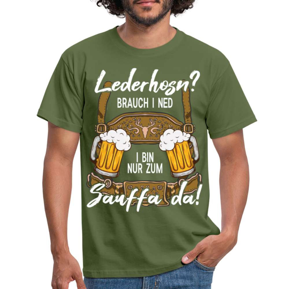 Trachten Shirt Lederhose passend für Oktoberfest Lustiges T-Shirt - Militärgrün