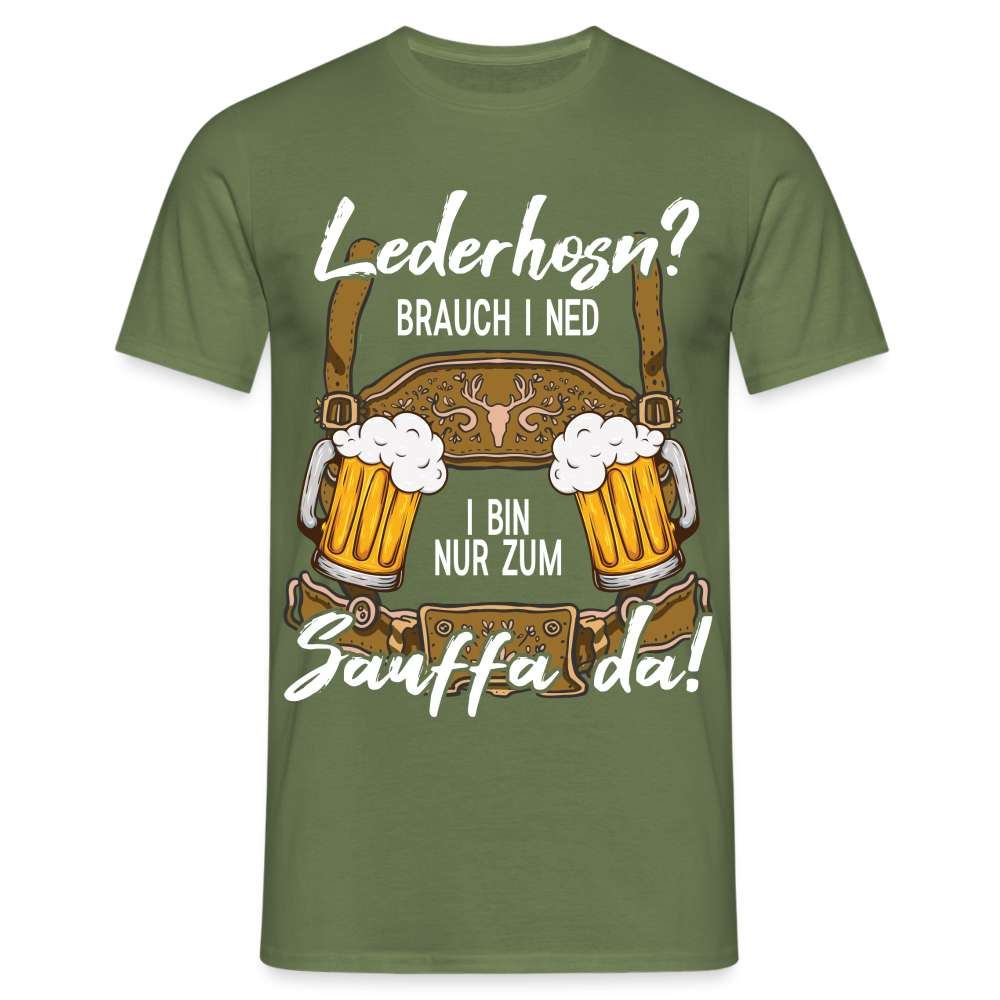 Trachten Shirt Lederhose passend für Oktoberfest Lustiges T-Shirt - Militärgrün