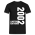 20. Geburtstag Geboren 2002 Limited Edition Retro T-Shirt - Schwarz