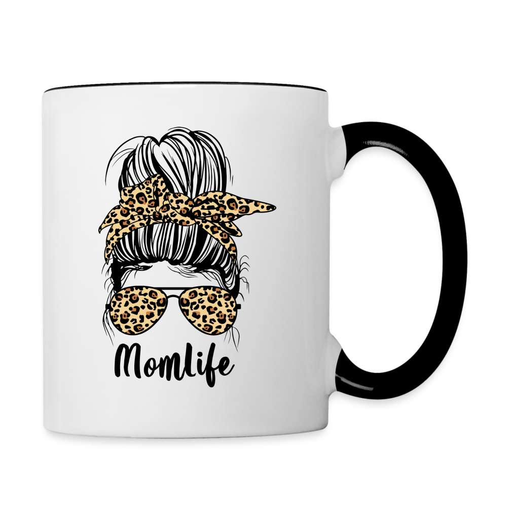 Mama Mutter Tasse Momlife Kaffee Tasse zweifarbig - Weiß/Schwarz