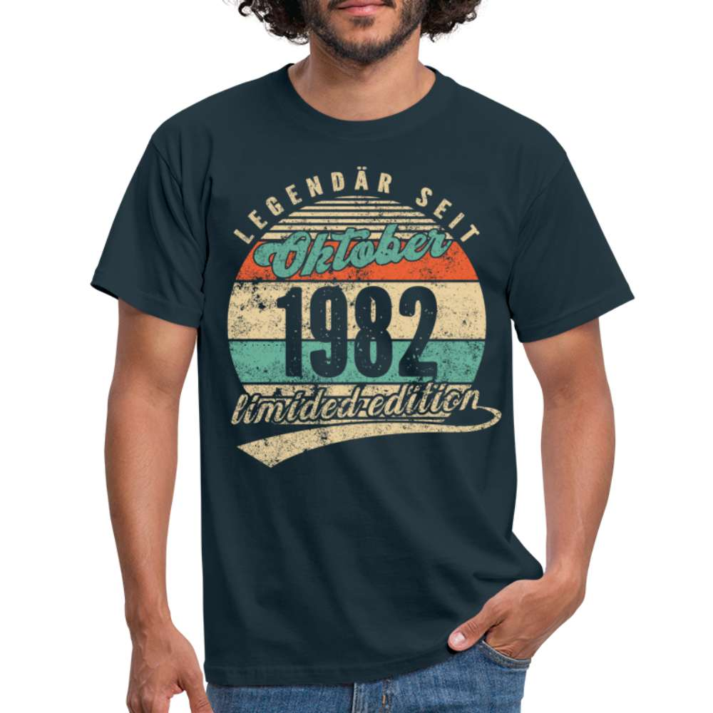 40. Geburtstag Legendär seit Oktober 1982 Limited Edition Geschenk T-Shirt - Navy