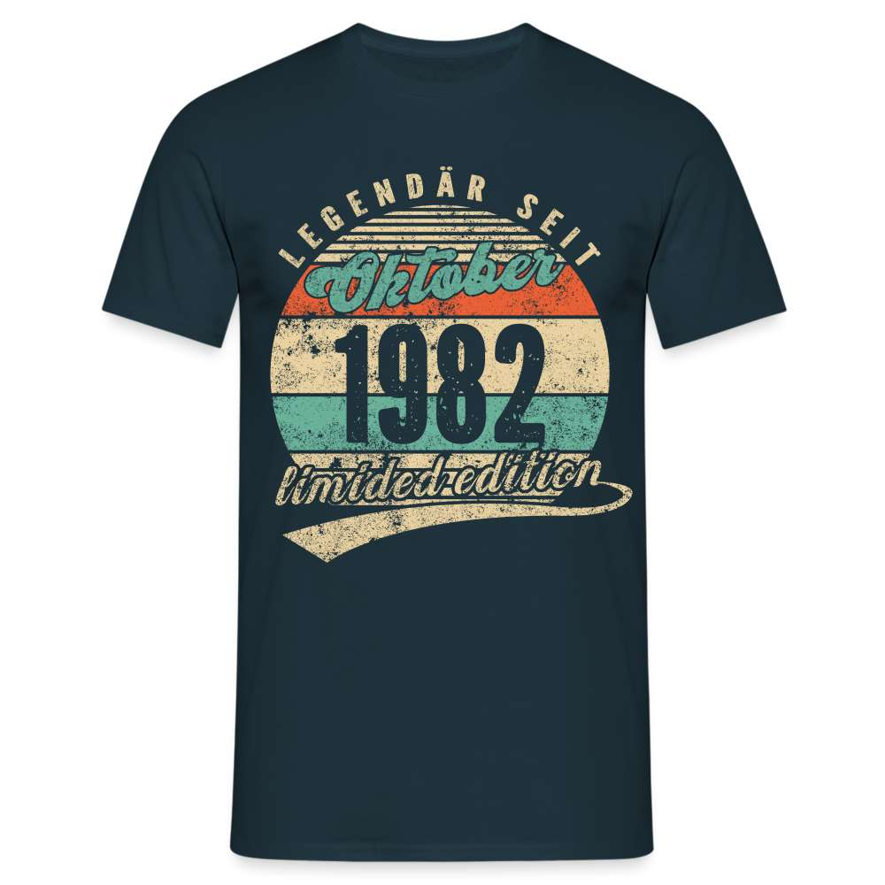 40. Geburtstag Legendär seit Oktober 1982 Limited Edition Geschenk T-Shirt - Navy