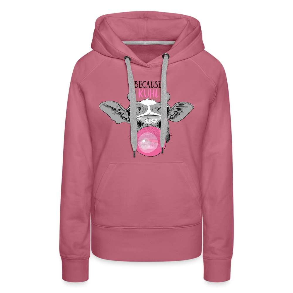 Kuh Shirt Because Kuhl Lustiges Bauern Frauen Premium Hoodie - Malve