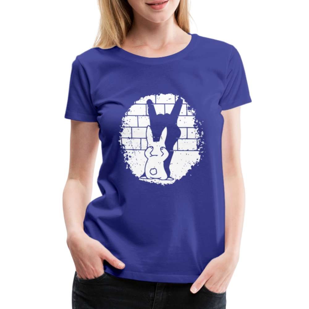 Hase Häschen Schatten Rock Horns Lustiges Frauen Premium T-Shirt - Königsblau