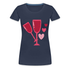 Wein Liebhaberin Wein Gläser und Herzen Frauen Premium T-Shirt - Navy