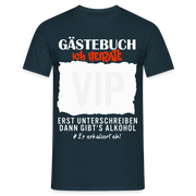 JGA Junggesellenabschied Gästebuch Ich Heirate Lustiges T-Shirt - Navy