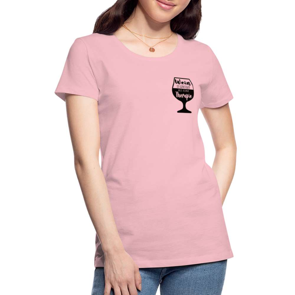 Wein Liebhaberin Wein ist meine Therapie  Frauen Premium T-Shirt - Hellrosa