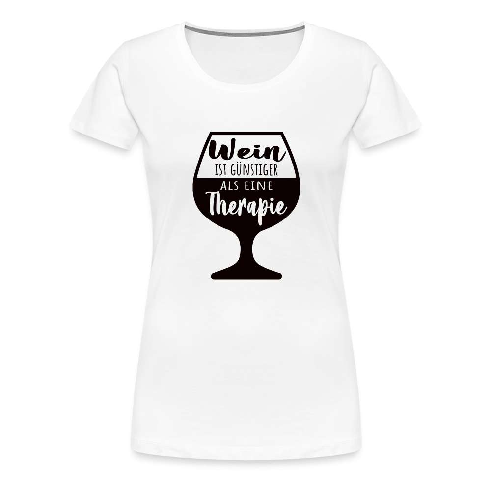 Wein Liebhaberin Wein ist meine Therapie  Frauen Premium T-Shirt - weiß