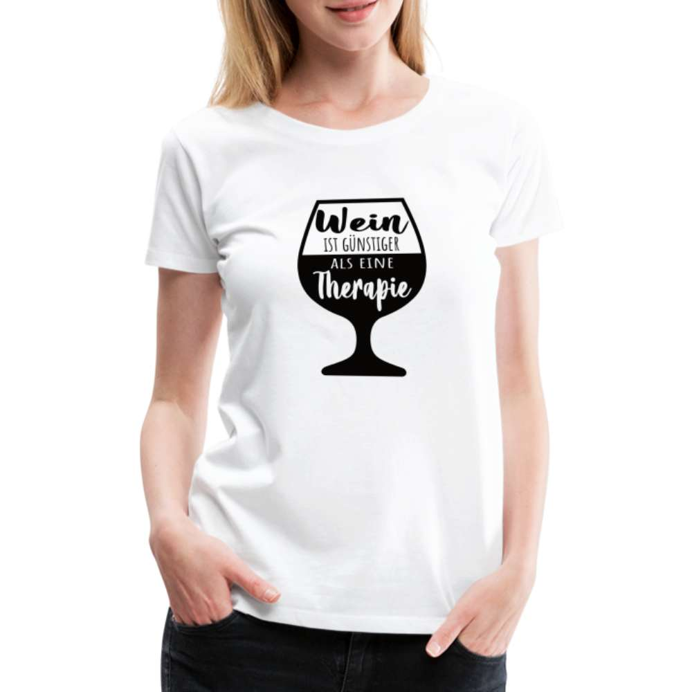 Wein Liebhaberin Wein ist meine Therapie  Frauen Premium T-Shirt - weiß