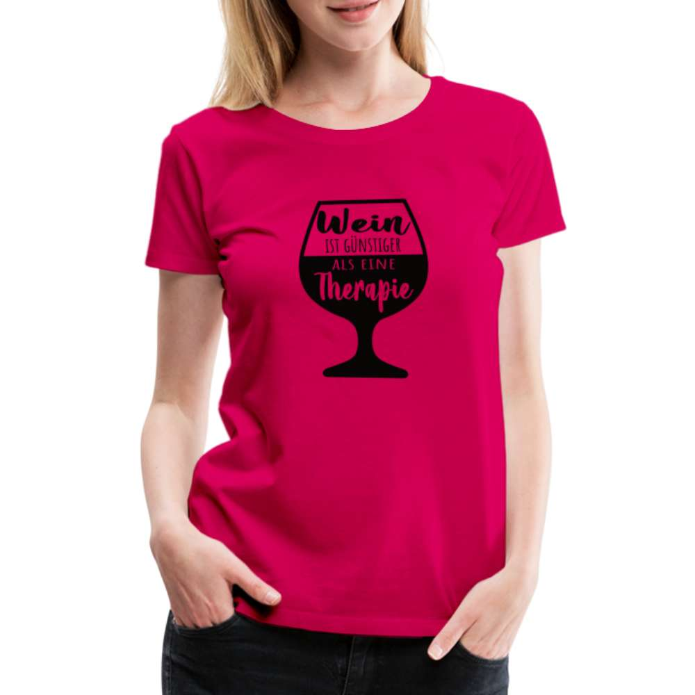 Wein Liebhaberin Wein ist meine Therapie  Frauen Premium T-Shirt - dunkles Pink