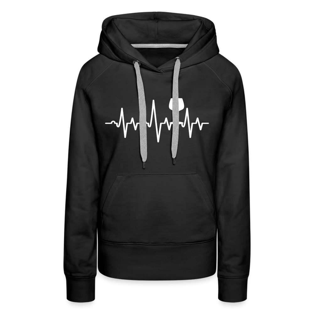 Wein Liebhaberin Wein EKG Herzschlag Frauen Premium Hoodie - Schwarz