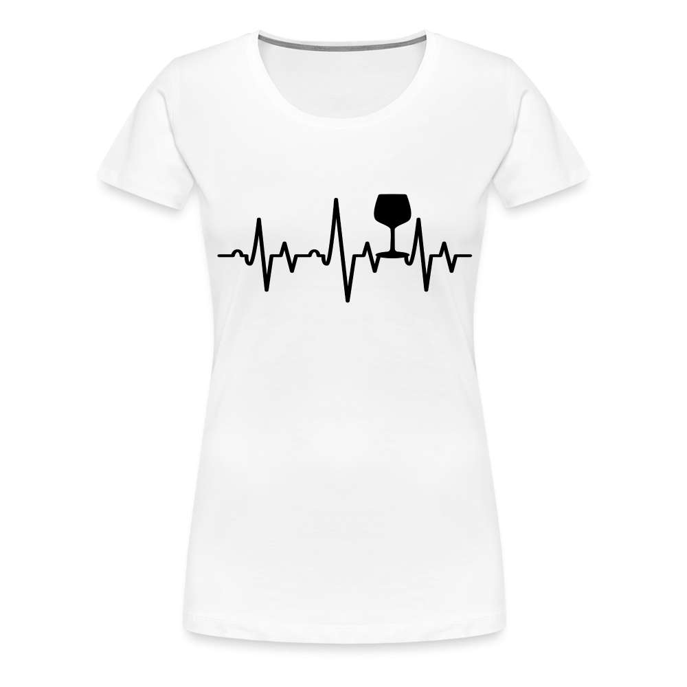 Wein Liebhaberin Wein EKG Herzschlag Frauen Premium T-Shirt - weiß