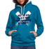 Hätte ich bloß was anständiges gelernt Spruch Lustiger Hoodie - Pfauenblau/Grau meliert