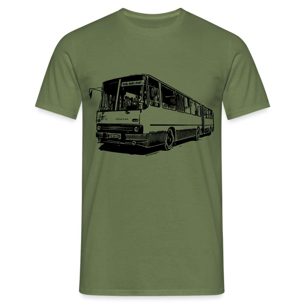 DDR Bus Karl-Marx-Stadt Linie 49 Retro T-Shirt - Militärgrün