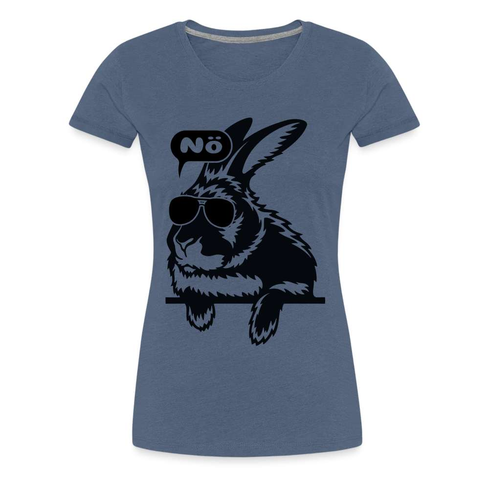 Fauler Hase Karnickel NÖ Lustiges Frauen Premium T-Shirt - Blau meliert