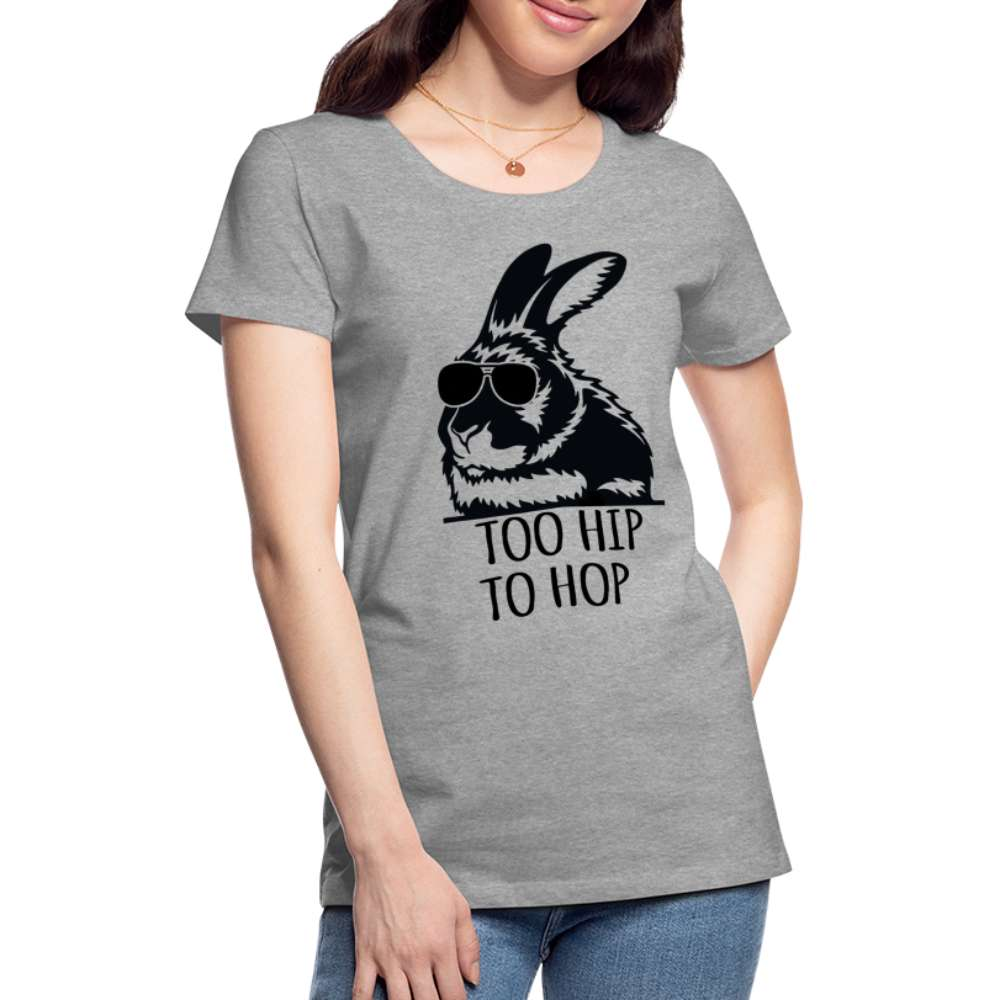 Karnickel Hase Too Hip Too Hop Lustiges Frauen Premium T-Shirt - Grau meliert