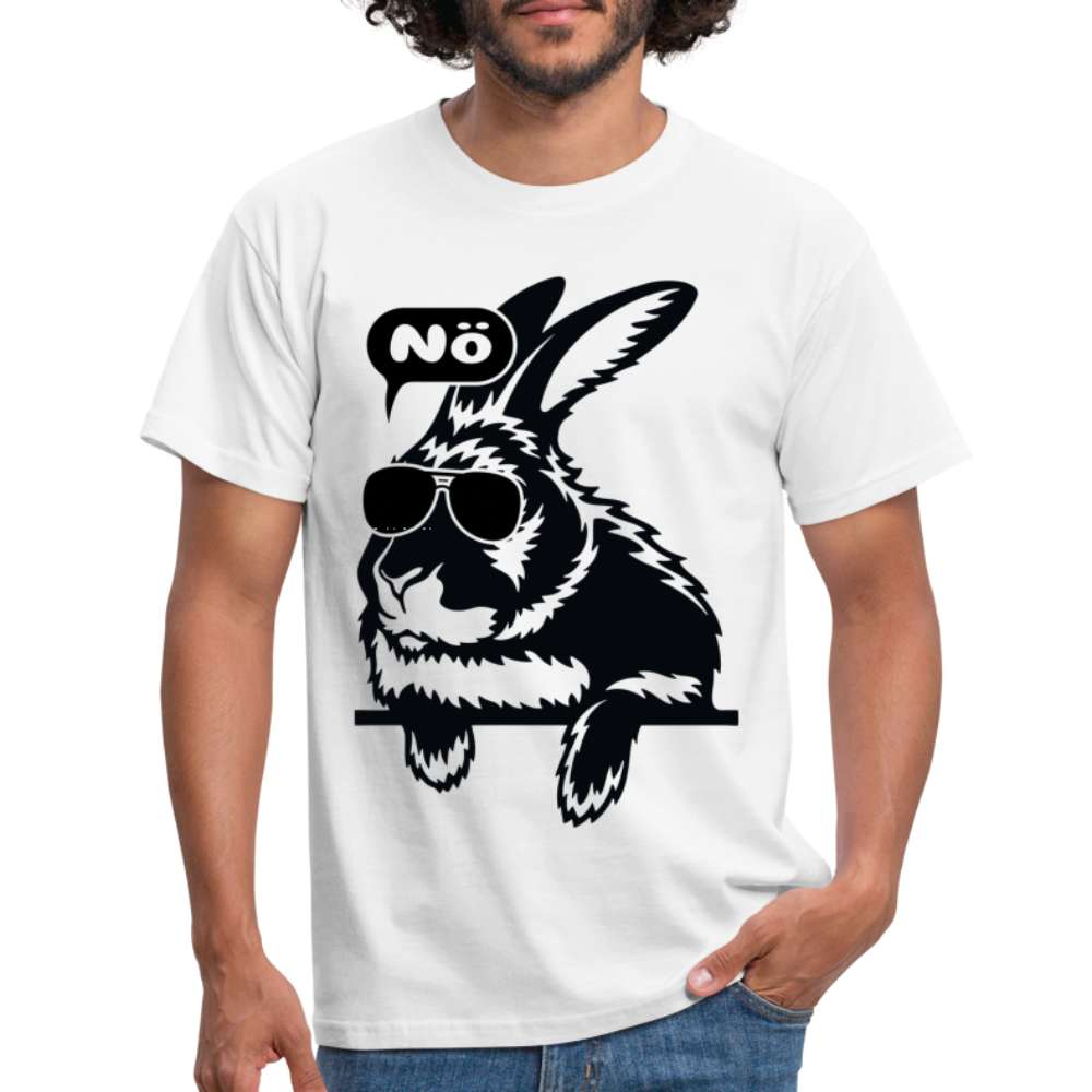Fauler Hase Karnickel NÖ Lustiges T-Shirt - weiß