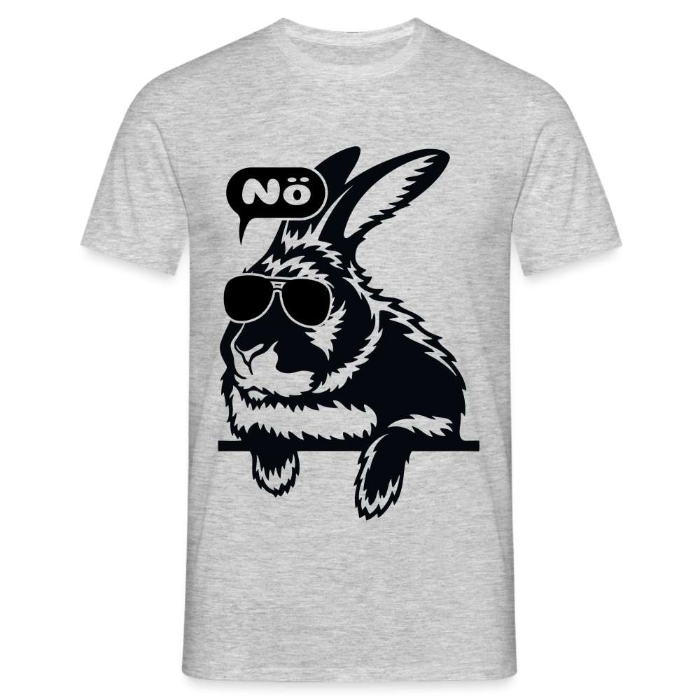 Fauler Hase Karnickel NÖ Lustiges T-Shirt - Grau meliert