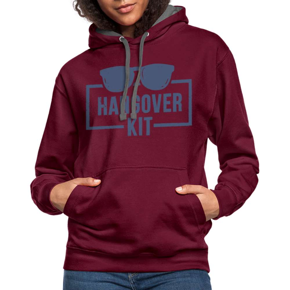 Party Kater Hangover Kit Sonnenbrille Hoodie - Weinrot/Anthrazit