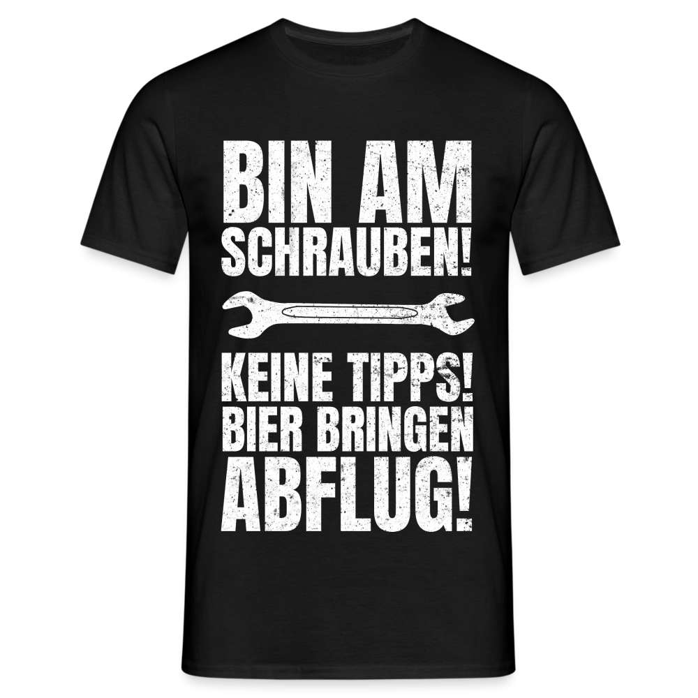 Mechaniker Mechatroniker Shirt - Bin am schrauben - Lustiges T-Shirt - Schwarz