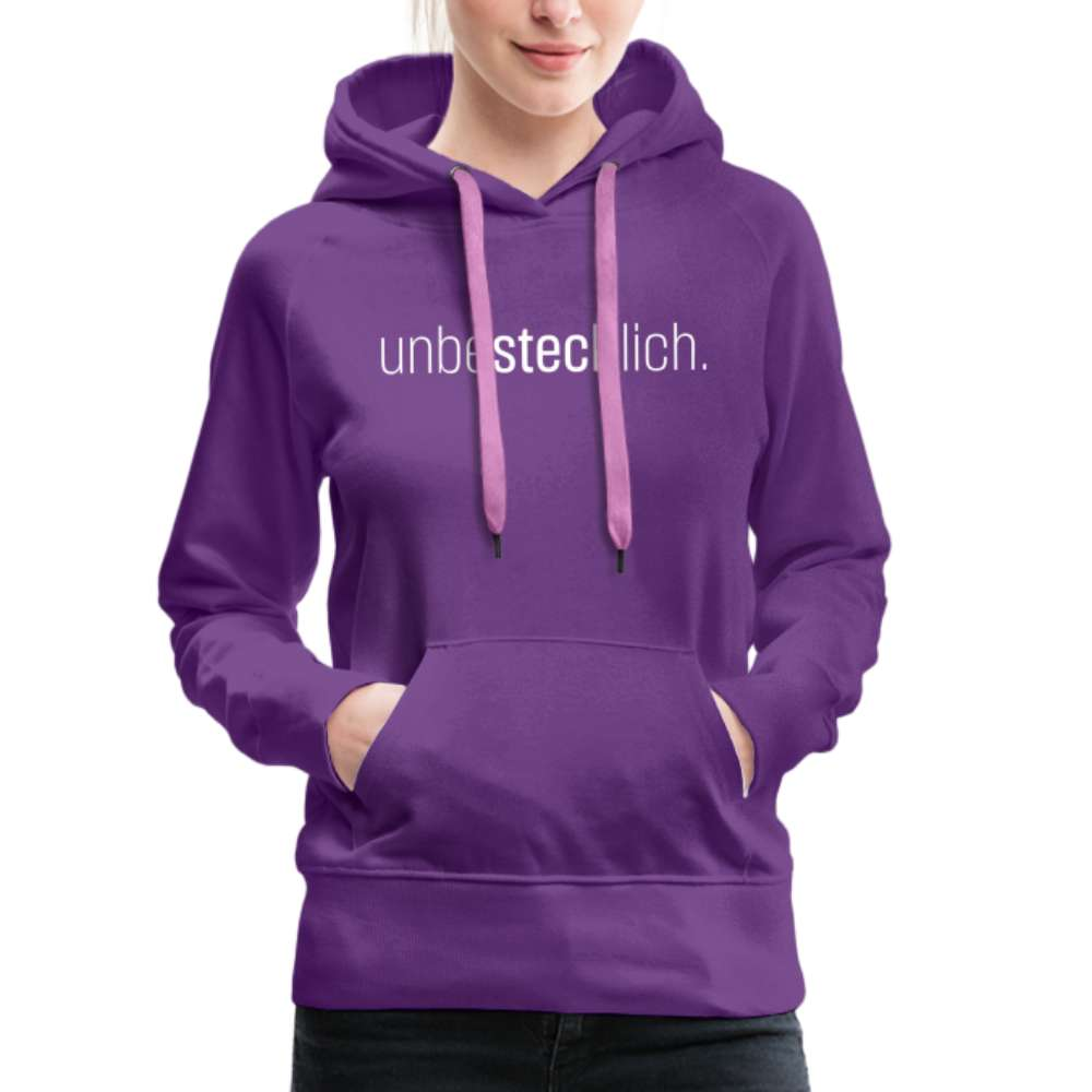 Unbestechlich Aufschrift Spruch Frauen Premium Hoodie - Purple