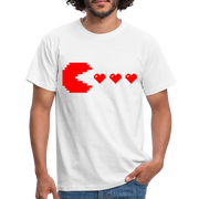 Retro Gaming Valentinstag Herzen Vintage Games T-Shirt - weiß