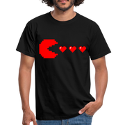 Retro Gaming Valentinstag Herzen Vintage Games T-Shirt - Schwarz