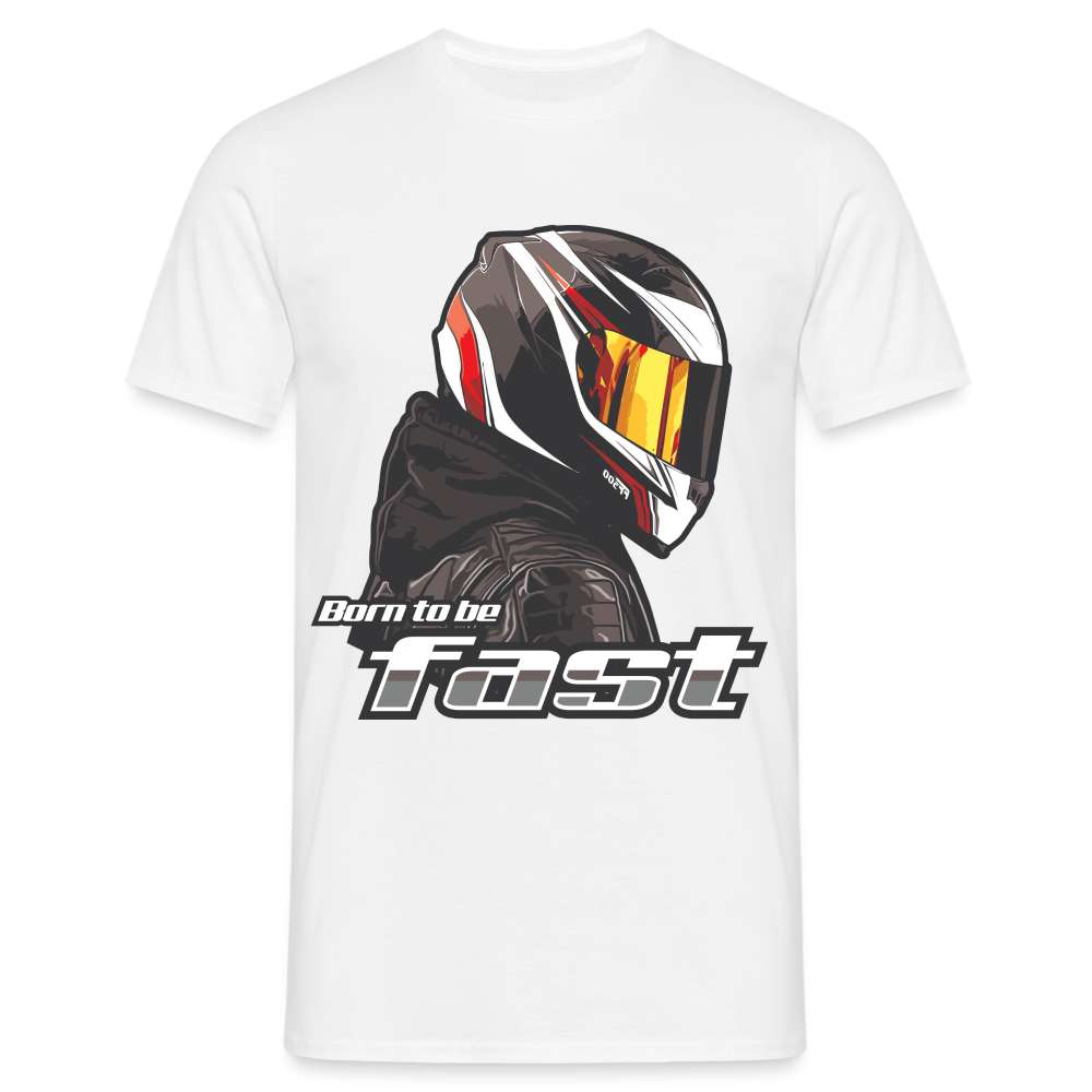 Motorradfahrer Biker Helm Born To Be Fast Geschenk T-Shirt - weiß