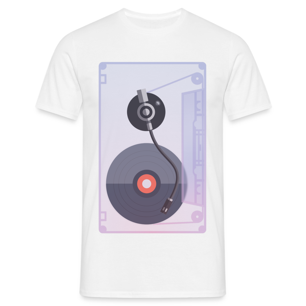 Kassette Schallplatte Retro Style T-Shirt - weiß