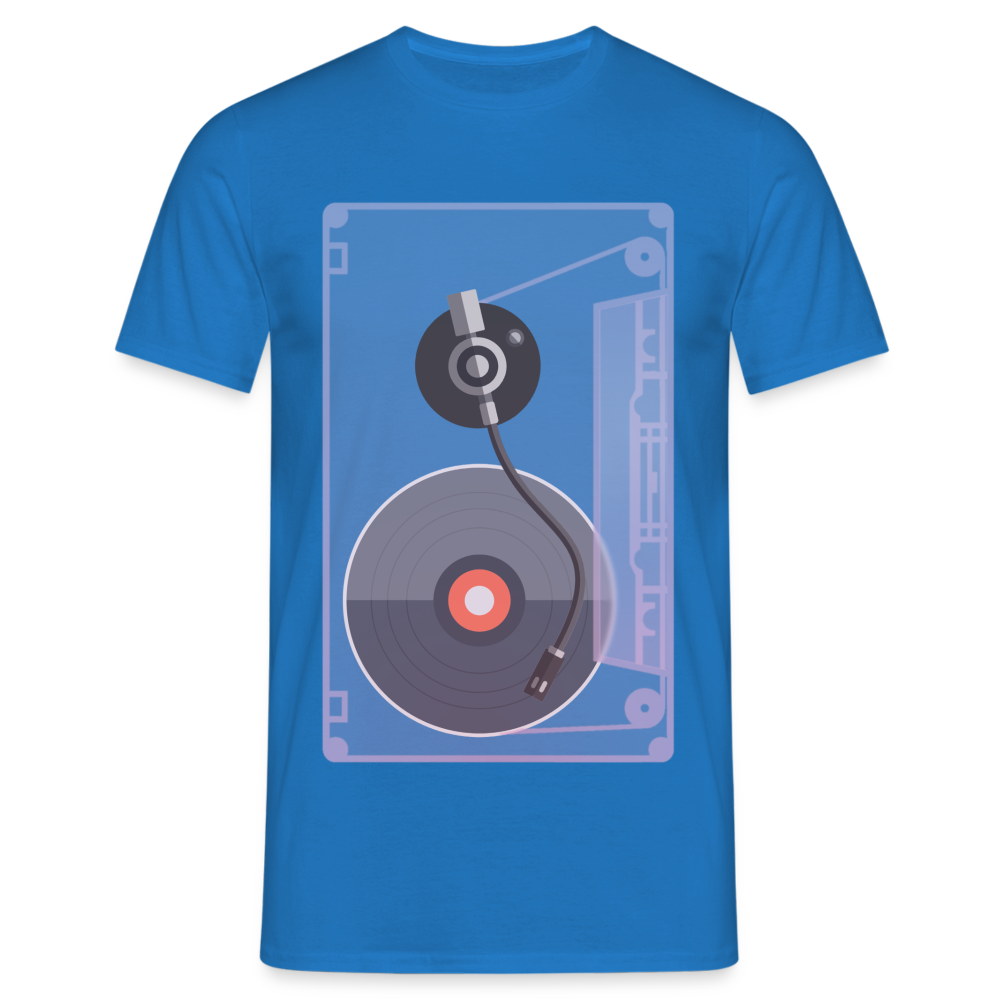 Kassette Schallplatte Retro Style T-Shirt - Royalblau