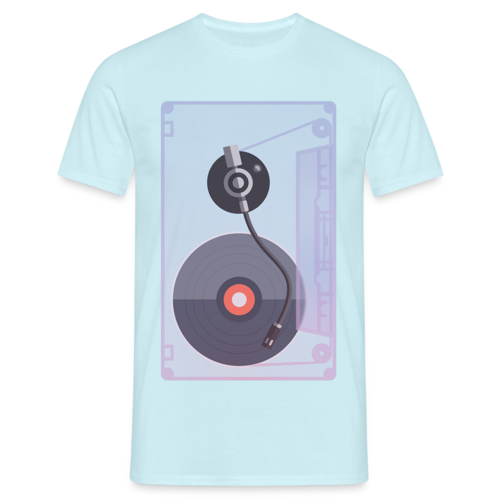 Kassette Schallplatte Retro Style T-Shirt - Sky