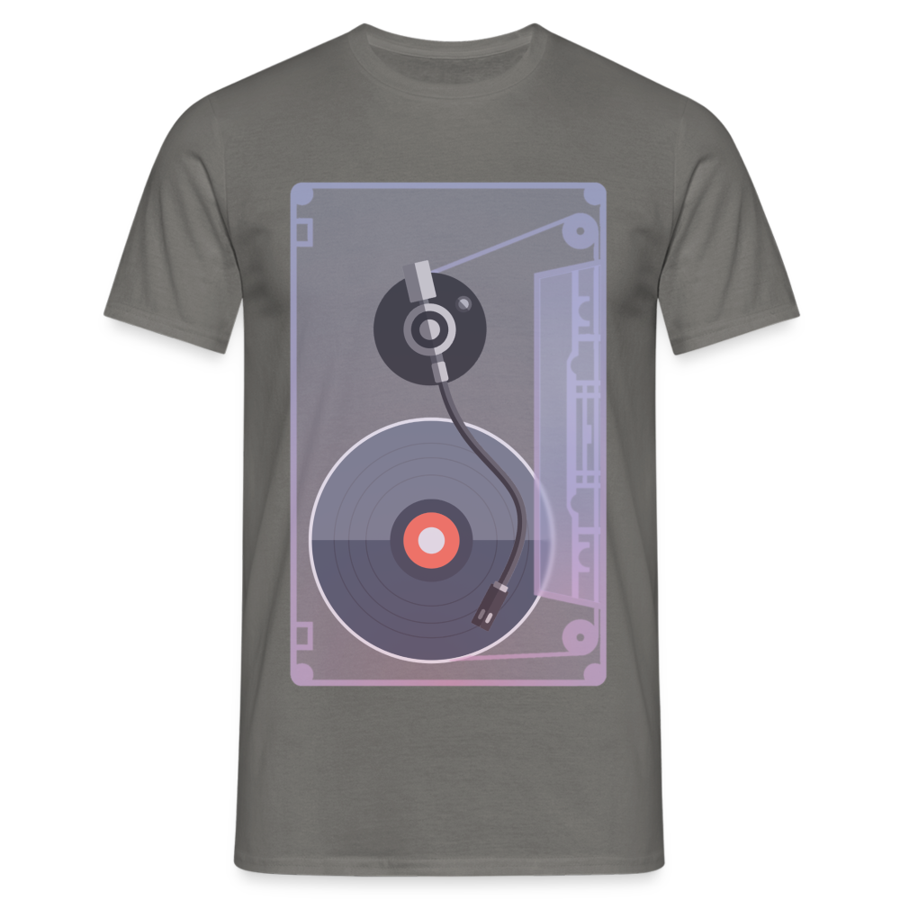 Kassette Schallplatte Retro Style T-Shirt - Graphit