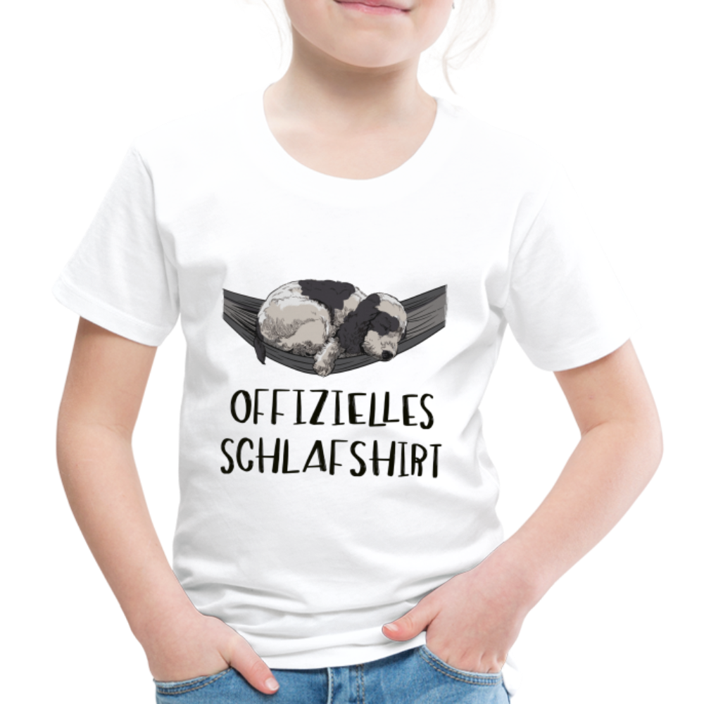Süßer Hund Hängematte Shirt Offizielles Schlafshirt Geschenk Kinder Premium T-Shirt - weiß