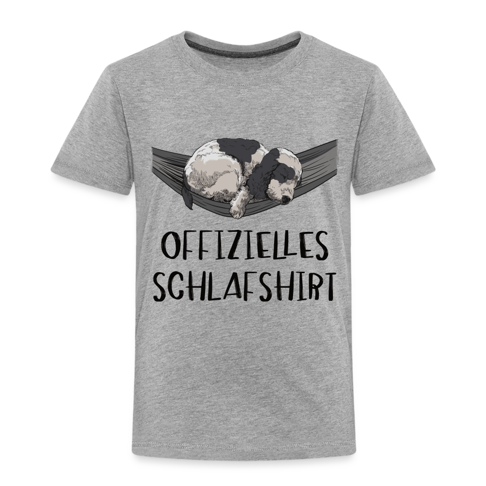 Süßer Hund Hängematte Shirt Offizielles Schlafshirt Geschenk Kinder Premium T-Shirt - Grau meliert