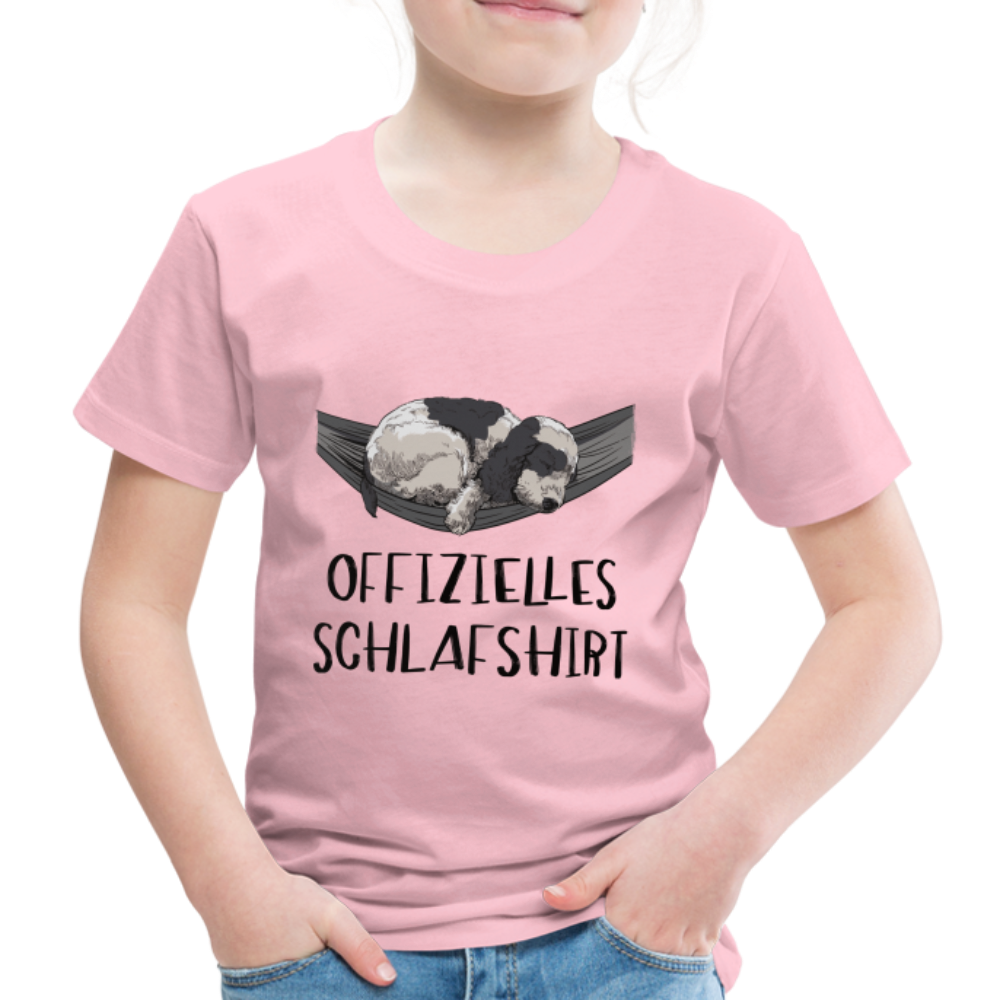 Süßer Hund Hängematte Shirt Offizielles Schlafshirt Geschenk Kinder Premium T-Shirt - Hellrosa