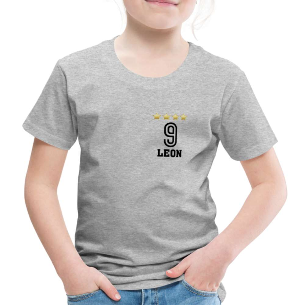 Kinder Fußball Geburtstags Shirt Trikot Personalisierbares Kinder T-Shirt - Grau meliert