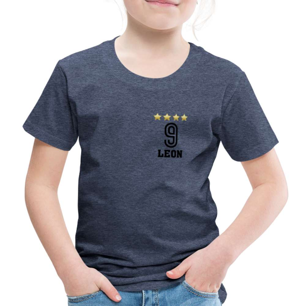 Kinder Fußball Geburtstags Shirt Trikot Personalisierbares Kinder T-Shirt - Blau meliert