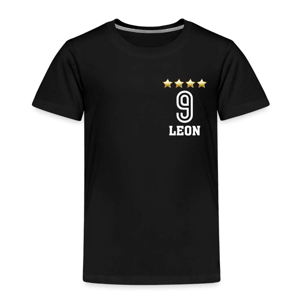 Kinder Fußball Geburtstags Shirt Trikot Personalisierbares Kinder T-Shirt - Schwarz
