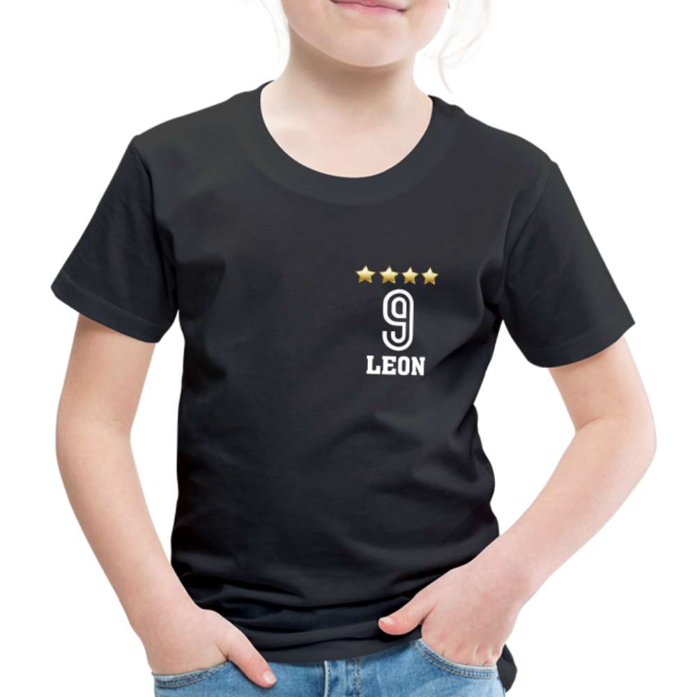 Kinder Fußball Geburtstags Shirt Trikot Personalisierbares Kinder T-Shirt - Schwarz