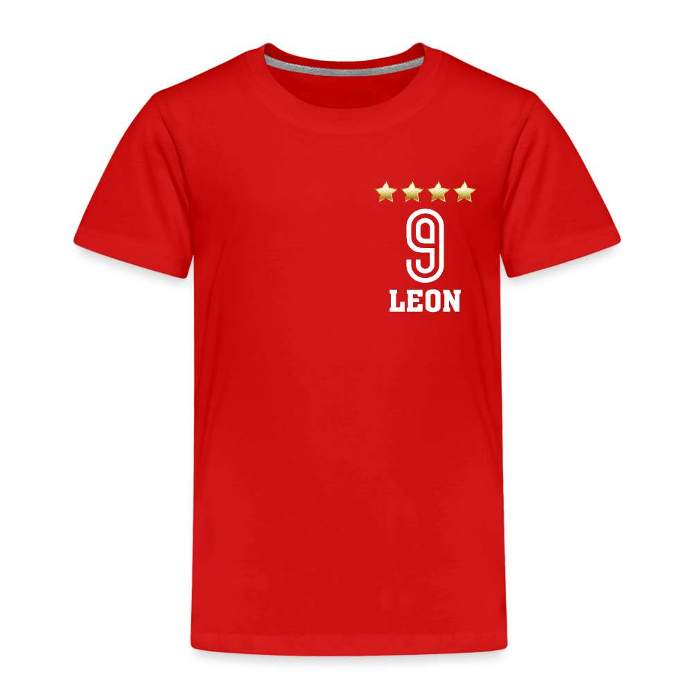 Kinder Fußball Geburtstags Shirt Trikot Personalisierbares Kinder T-Shirt - Rot