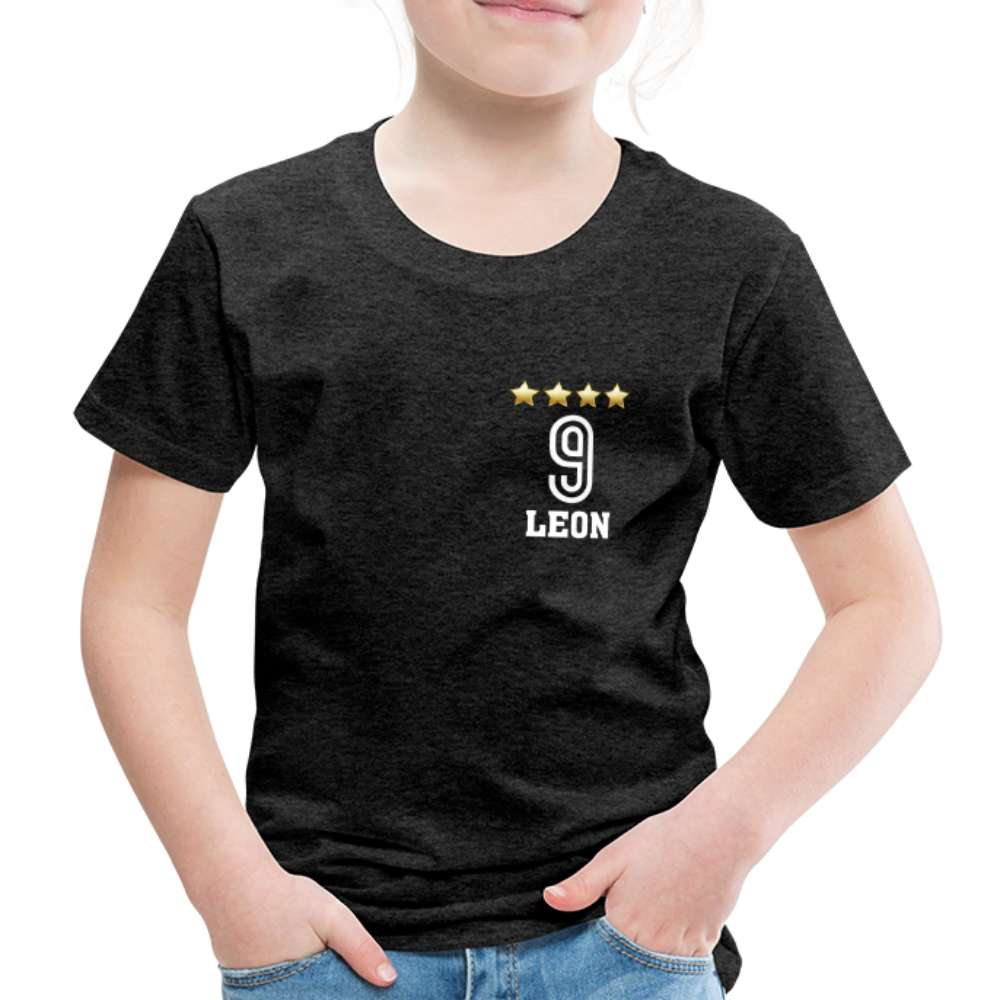 Kinder Fußball Geburtstags Shirt Trikot Personalisierbares Kinder T-Shirt - Anthrazit