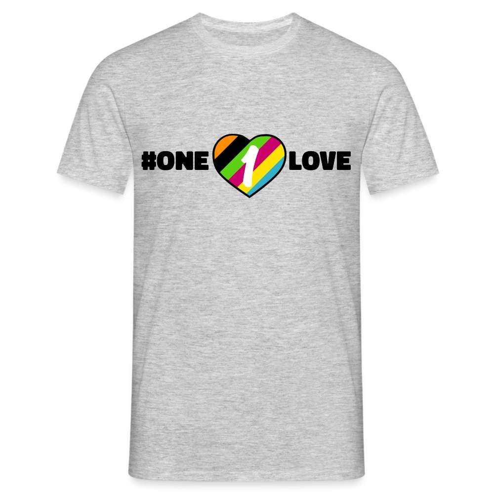 One Love Shirt Statement Fußball T-Shirt - Grau meliert