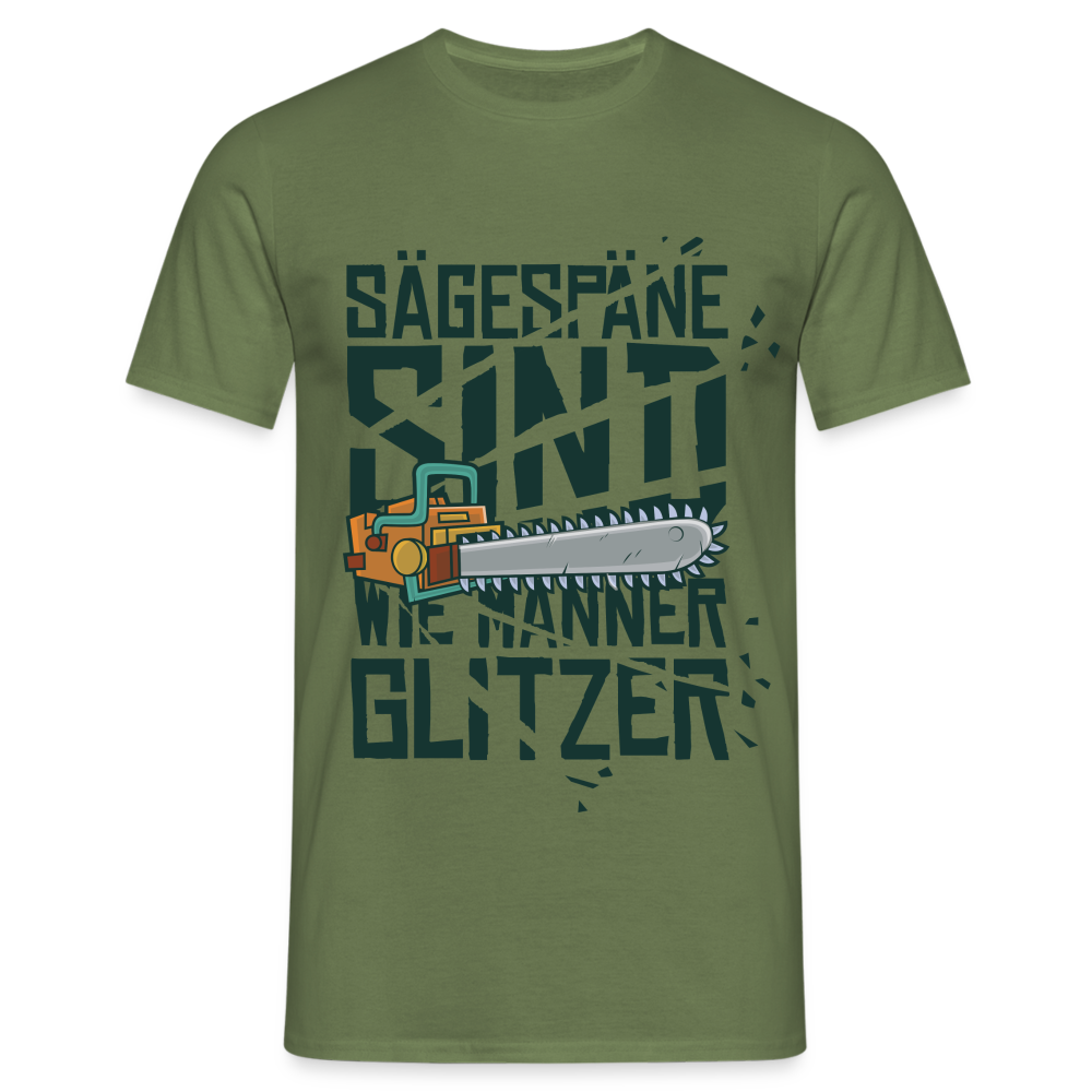 Waldarbeiter Kettensäge Shirt - Sägespäne sind wie Männer Glitzer-Shirt - Militärgrün