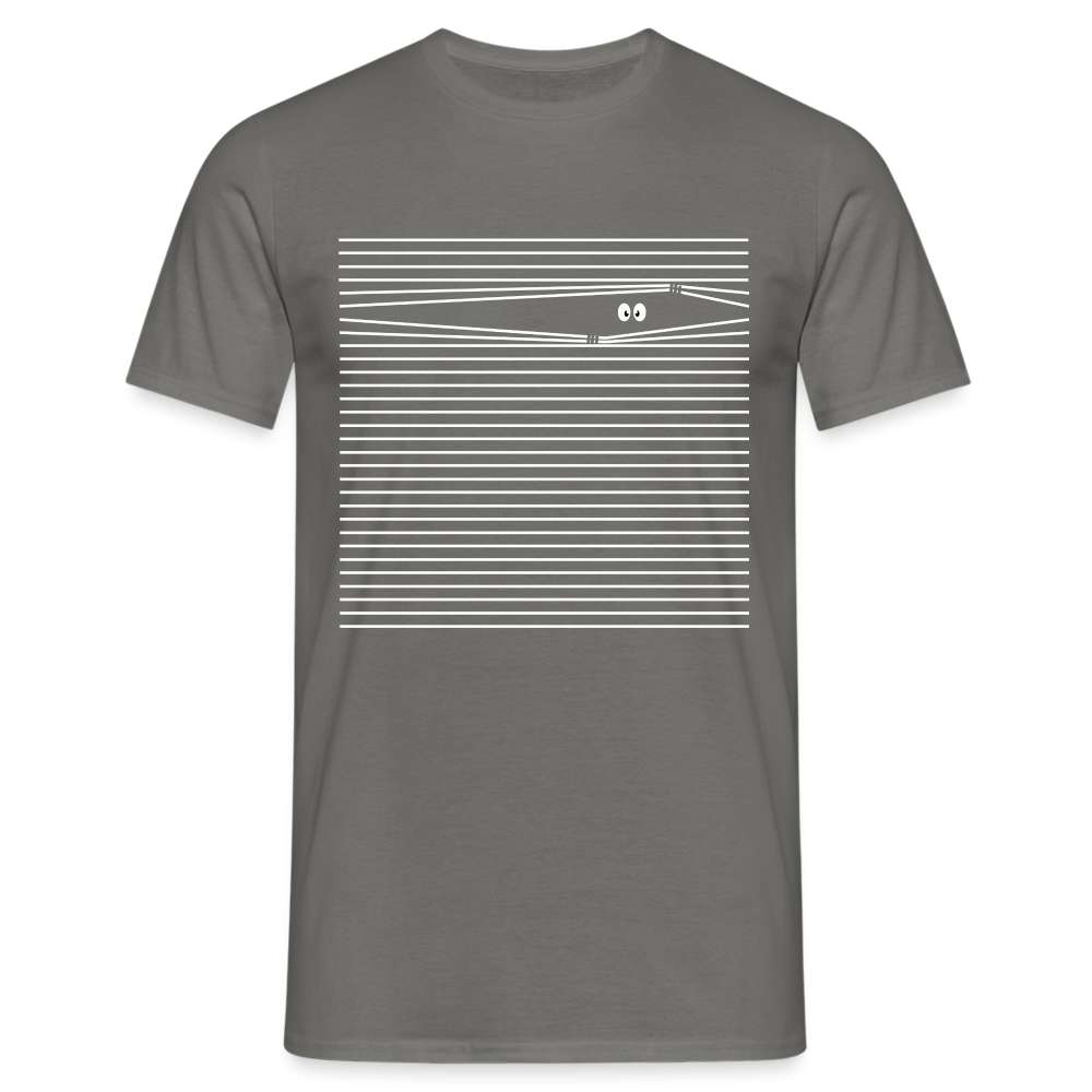 Lustiges T-Shirt Augen auf hinter Jalousien Unisex T-Shirt - Graphit