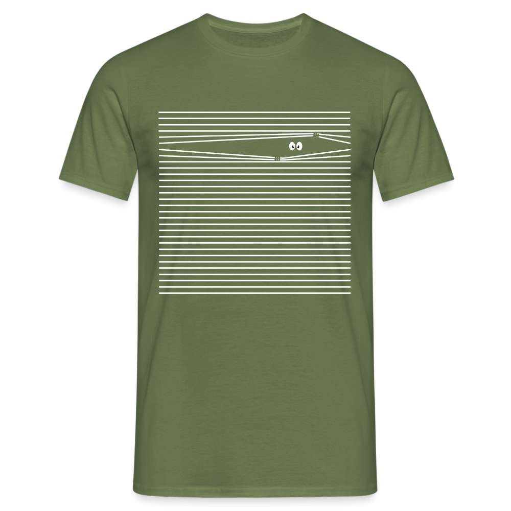 Lustiges T-Shirt Augen auf hinter Jalousien Unisex T-Shirt - Militärgrün