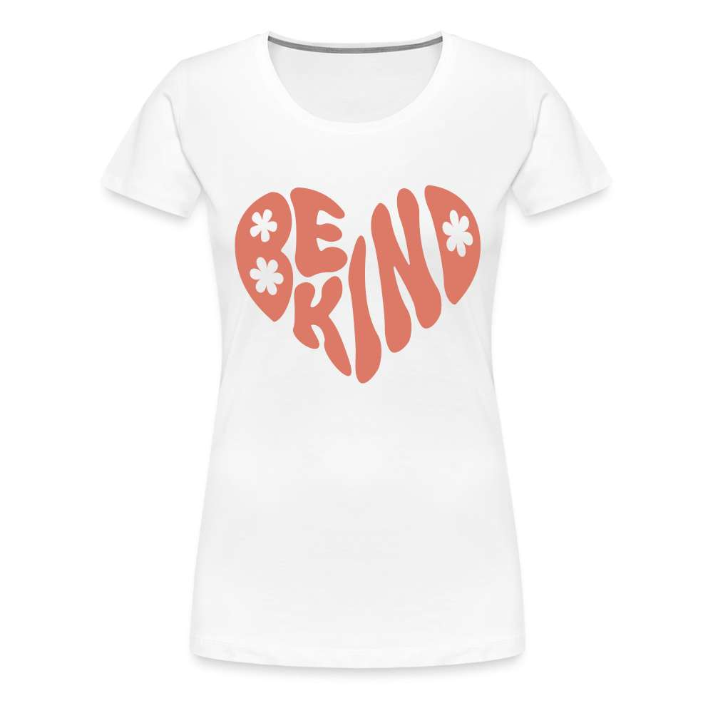 Be Kind Herz 70er Style Frauen Premium T-Shirt - weiß