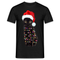 Weihnachten Katze mit Lichterkette Lustiges Weihnachts  T-Shirt - Schwarz